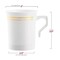 White with Gold Edge Rim Round Plastic Coffee Mugs - 8 oz. (120 Mugs)